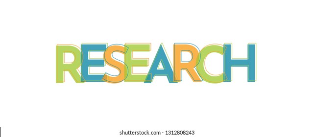 Research word concept. "Research" . Use for cover, banner, blog. 