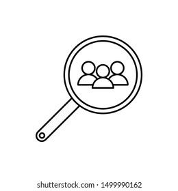 Research zoom study icon. Element of user experience icon