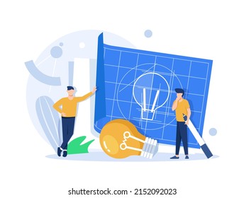 research,development plan,design idea,flat design icon vector illustration