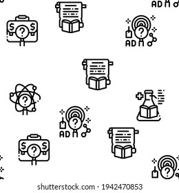 Researcher Business Seamless Pattern Vector Thin Line. Illustrations