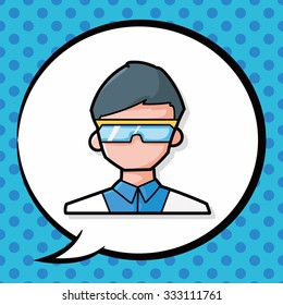 Researcher doodle, speech bubble