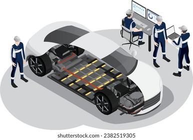 Researcher and engineer of electric vehicle structure and E-mobility electric vehicle battery charging technology concept.