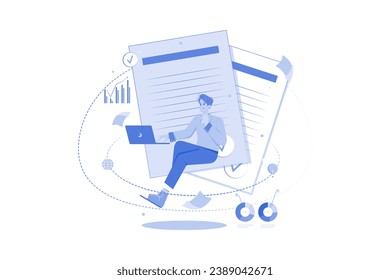 Researcher examining legal document data.