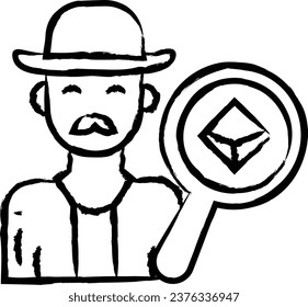 Researcher hand drawn vector illustration