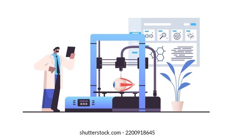 researcher prints eyeball model on 3d bio printer medical printing of human transplantation organ biological engineering