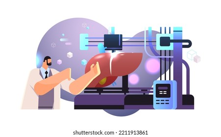 researcher prints liver model on 3d bio printer medical printing of human transplantation organ biological engineering bioprinting