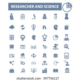 researcher and science icons
