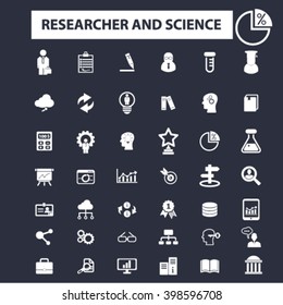 researcher and science icons
