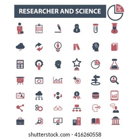 researcher and science icons

