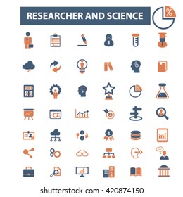 researcher and science icons