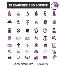 researcher and science icons
