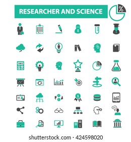 researcher and science icons
