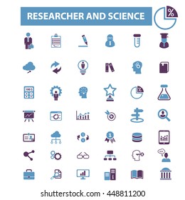 researcher and science icons