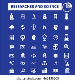 researcher and science icons