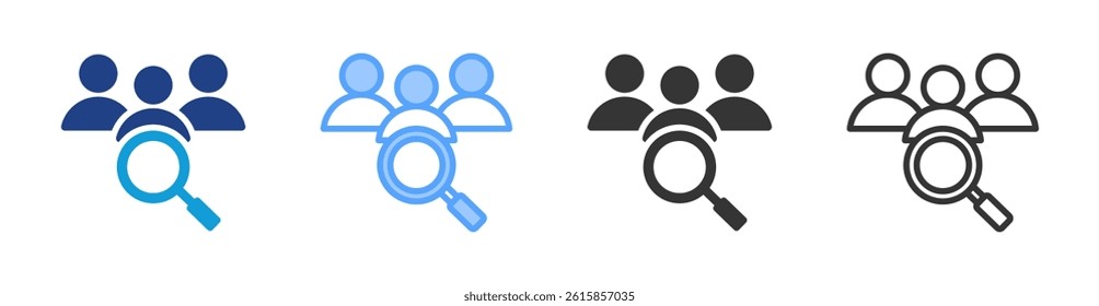Researchers icon set multiple style collection