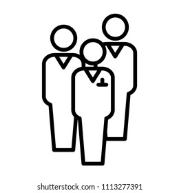 Researchers icon, vector illustration