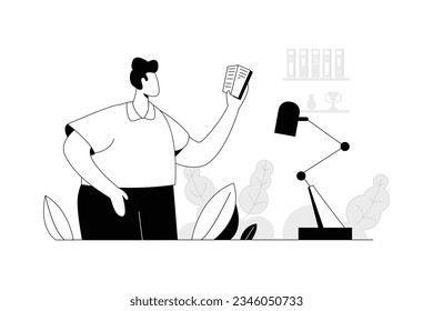 Researchers, Office Vectors Illustration Flat Line