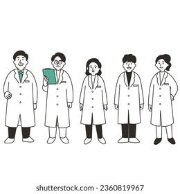 Researchers with various types of smiles