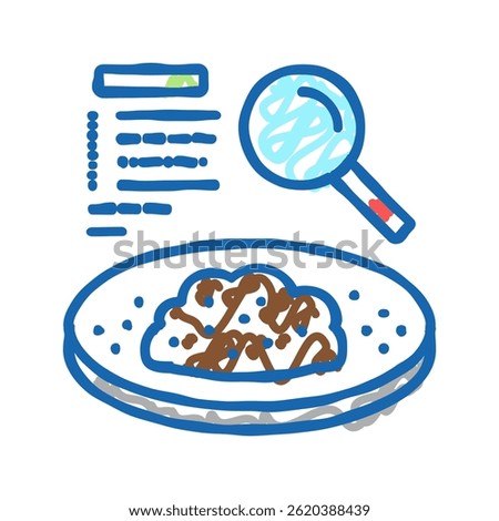 researching and analyzing soil doodle icon sketch vector. researching and analyzing soil sign. isolated symbol illustration
