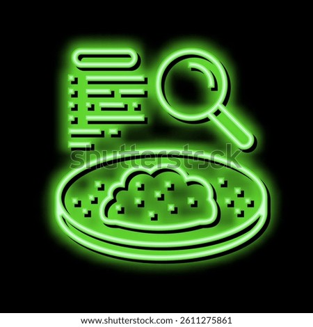 researching and analyzing soil neon light sign vector. researching and analyzing soil illustration