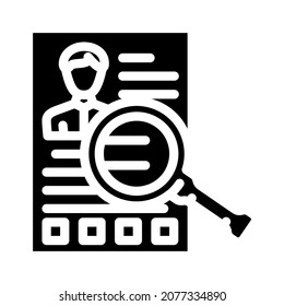 researching client glyph icon vector. researching client sign. isolated contour symbol black illustration