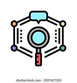 researching educational theme color icon vector. researching educational theme sign. isolated symbol illustration