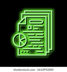 researching financial audit and chart neon light sign vector. researching financial audit and chart illustration