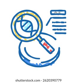 Erforschung genetischer Moleküle doodle Symbol Skizze Vektor. Erforschung genetischer Moleküle. einzelne Symbolgrafik