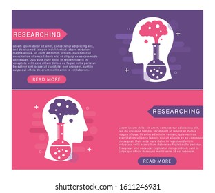 Researching icon concept in the drawing of human head