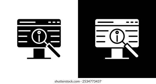 Researching information online icon linear logo isolated