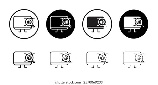 Researching information online icon Outline vector for web ui