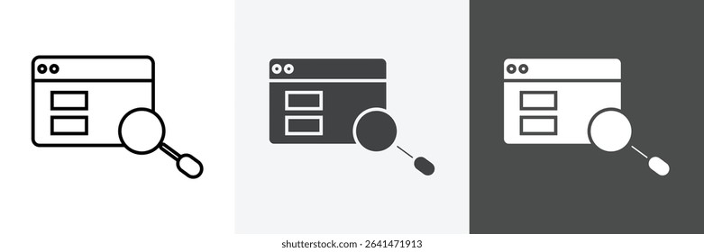 Researching information online icon set vector art