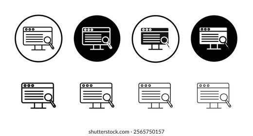 Researching information online icon Simple thin outline