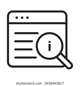 Researching information online icon Thin line illustration