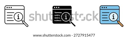 Researching information online icon vector. finding information symbol. vector illustration.