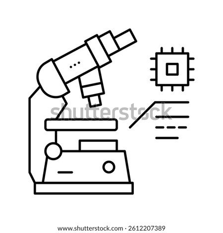 researching microscope semiconductor manufacturing line icon vector. researching microscope semiconductor manufacturing sign. isolated contour symbol black illustration