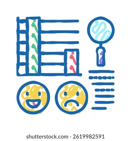 researching reviews doodle icon sketch vector. researching reviews sign. isolated symbol illustration