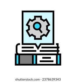 researching topics technical writer color icon vector. researching topics technical writer sign. isolated symbol illustration