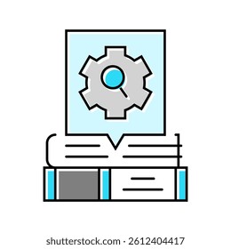 researching topics technical writer color icon vector. researching topics technical writer sign. isolated symbol illustration