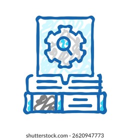 researching topics technical writer doodle icon sketch vector. researching topics technical writer sign. isolated symbol illustration