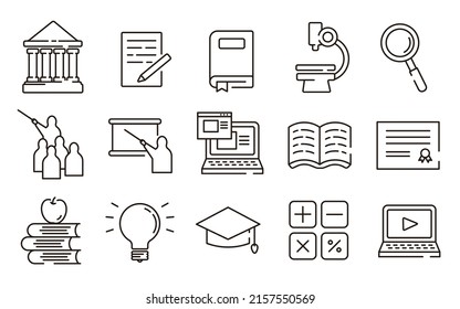 A research-themed vector icon set.