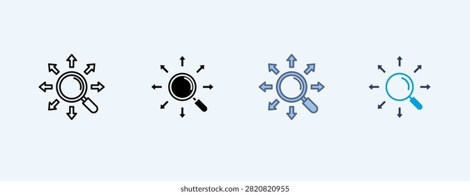 Researh Multiple Icon Illustration Vector