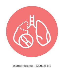 Resection of the lungs color line icon. Isolated vector element. Outline pictogram for web page, mobile app, promo