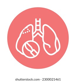 Resection of the lungs color line icon. Isolated vector element. Outline pictogram for web page, mobile app, promo