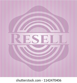 Resell badge with pink background
