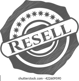 Resell emblem with pencil effect