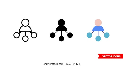 Reseller icon of 3 types: color, black and white, outline. Isolated vector sign symbol.