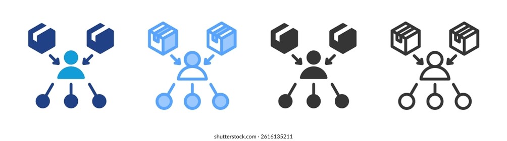Reseller icon set multiple style collection