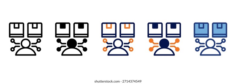 Conjunto de iconos de Revendedor con múltiples estilos Ilustración vectorial
