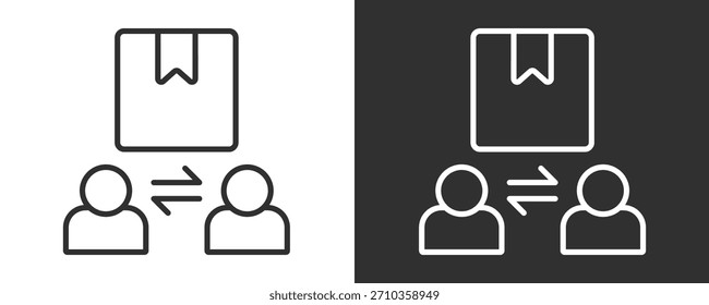 Revendedor Icon Set Colección De Vector Aislado En Blanco Y Negro
